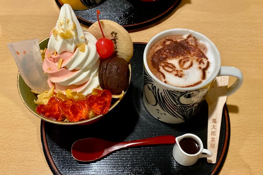 一反もめんのバレンタイサンデーとホットチョコねこ娘