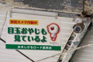 防犯カメラ作動中