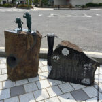 妖怪ブロンズ像 隠岐へ向かう鬼太郎親子と水木しげる先生